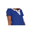 thumbnail image 2 of Karen Scott Women's Crochet Trim Split Neck Top Blue Size Medium, 2 of 3