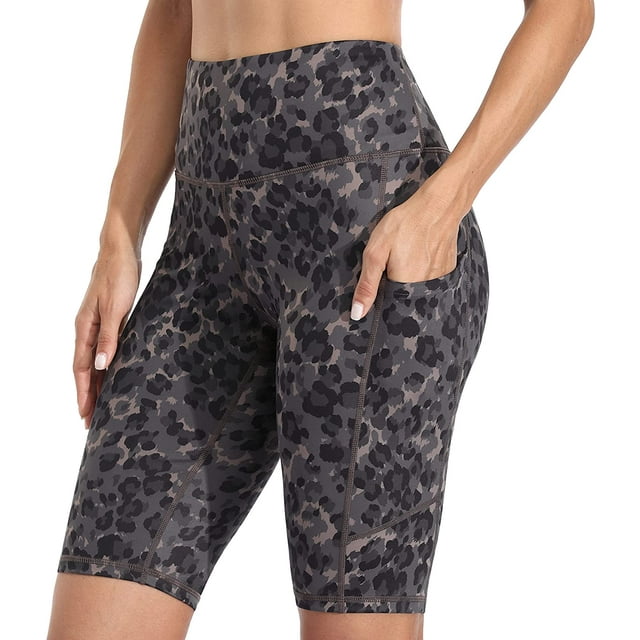 Women's Running Biker Shorts with Side Pockets High Waisted