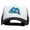 White Black, variant on Pansies Flower Patched 5 Panel High Profile Poly Cotton Twill Mesh Trucker Cap - White Navy OSFM