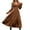 Coffee, variant on Wedding Dresses for Bride Plus Size, Womens Long Sleeve Deep V-Neck Flowy Dress High Waisted Boho Maxi Dress