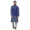 thumbnail image 1 of Atasi Ensemble Kurta Pyjama Imprimé Veste Col Mandarin Chemise Ethnique Traditionnelle, 1 of 5