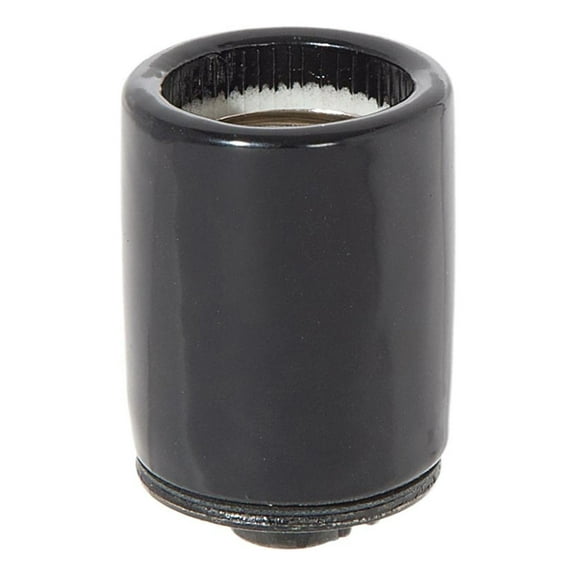 B&P Lamp® Keyless Black Porcelain ON/OFF Socket with Ground Screw, 1/8IP Cap