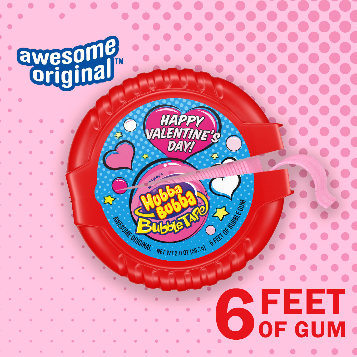 Hubba Bubba Bubble Tape Chewing Gum, Valentine's Bubble Gum - 2 oz - image 2 of 9
