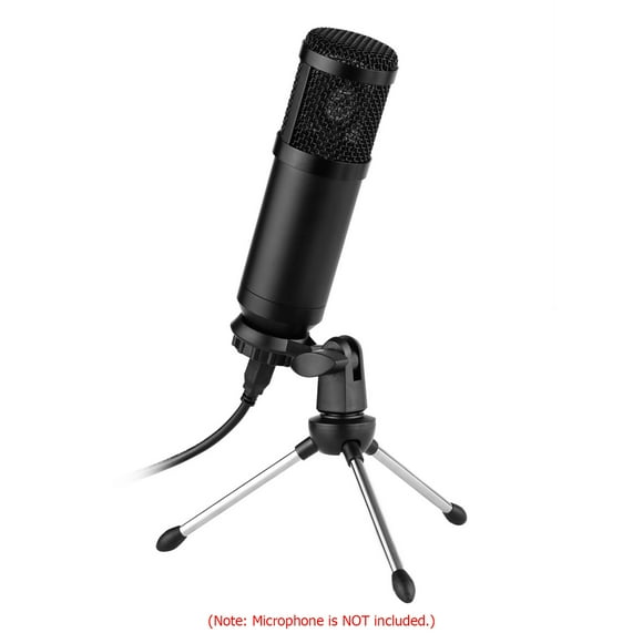 Foldable Desktop Microphone Tripod Stand 5/8 Inch Threaded Mount Portable Microphone Desktop Support Rotatable Mic