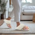thumbnail image 5 of Chririnla Hippie Flowers Print Women House Slippers Fuzzy House Shoes Casual Warm Indoor Slippers Warm Bedroom Shoes with Anti-Skid Sole, 5 of 7