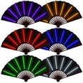 thumbnail image 1 of Ventilador plegable Roowest Rave Light Up con batería LED, 6 unidades, negro, 1 of 6
