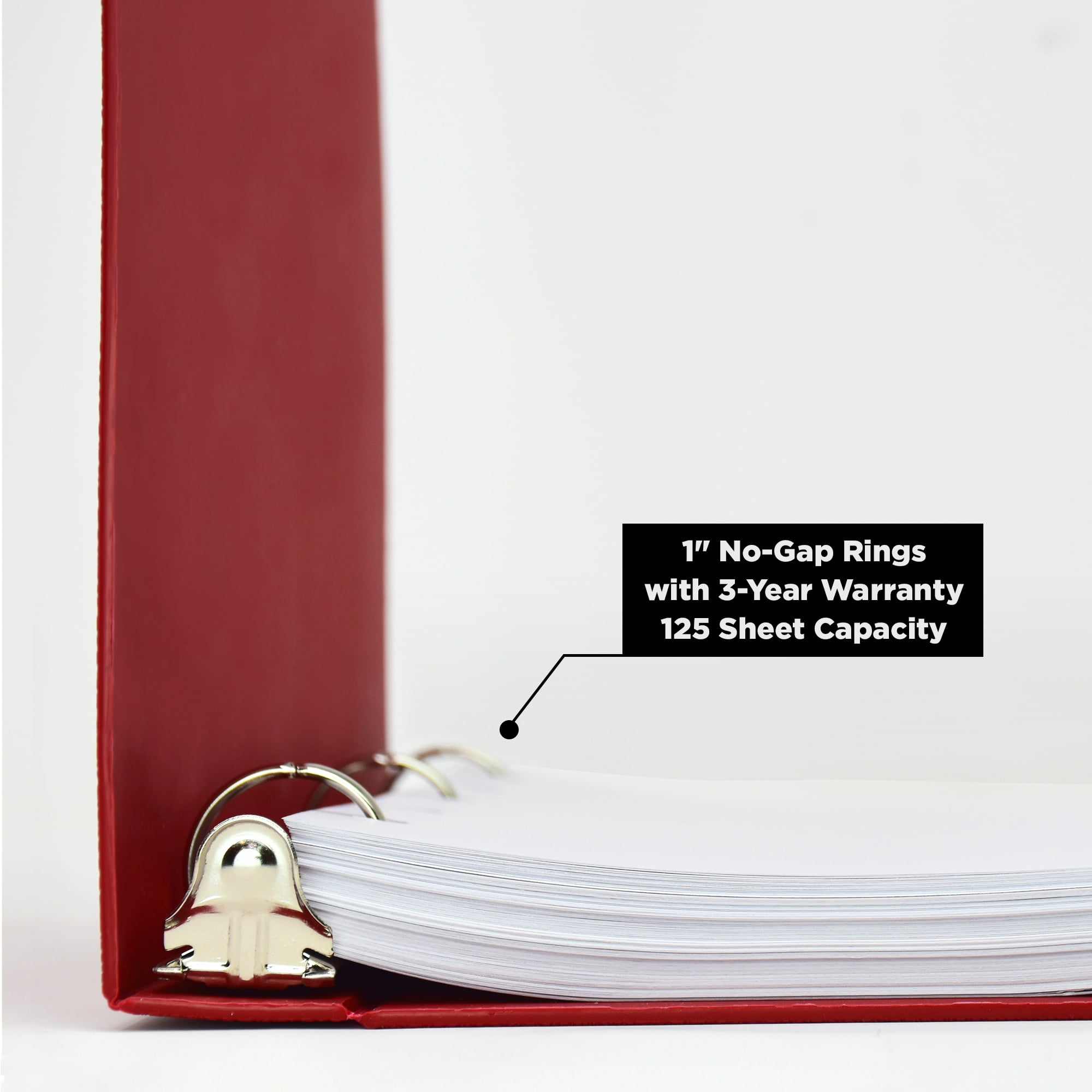 Carstens 1-Inch Heavy Duty 3-Ring Binder -Top Opening, Brick Red