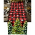 thumbnail image 5 of Christmas Tree Snowflakes Table Runner 13x108in Non-Slip Cotton Linen Table Runners, Classic Red Black Buffalo Plaid Dresser Scarves TableRunner for Dinner Kitchen Dining Wedding Party, 5 of 9