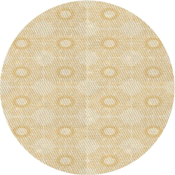 Ahgly Company Machine Washable Indoor Round Transitional Golden Blonde Gold Area Rugs, 7' Round