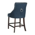 thumbnail image 4 of SAFAVIEH Eleni Tufted Wing Back Counter Stool Set of 2 Navy / Espresso, 4 of 12