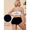 thumbnail image 4 of Buankoxy 6 Pack Women's High Waist Tummy Control Cotton Underwear Solid Color Brief Panties,Size 5, 4 of 8