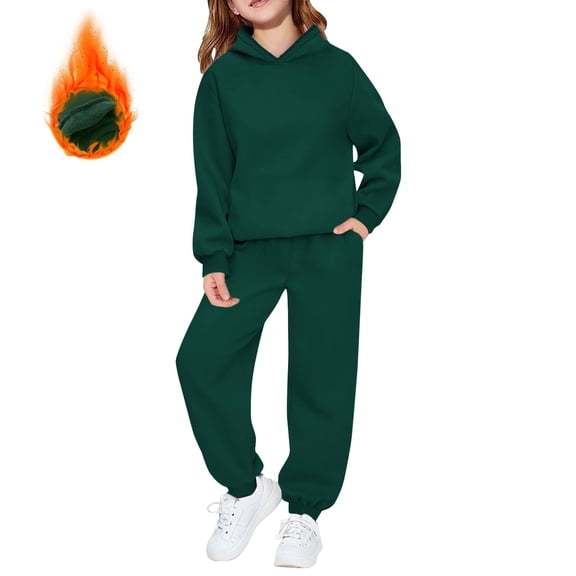 XXWXYD Kids Aesthetic 2 Piece Track𝗌uit Set for Toddler Boys Girls with Hooded Sweatshirt and Sweatpants, Winter 𝖠thleti𝖼 Jogging Suits Fall Sportswear Cozy Loun𝗀ewear
