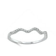 thumbnail image 4 of CHOOSE YOUR COLOR Women's Wave White CZ Ring .925 Sterling Silver Stackable Band Female Size 10, 4 of 4