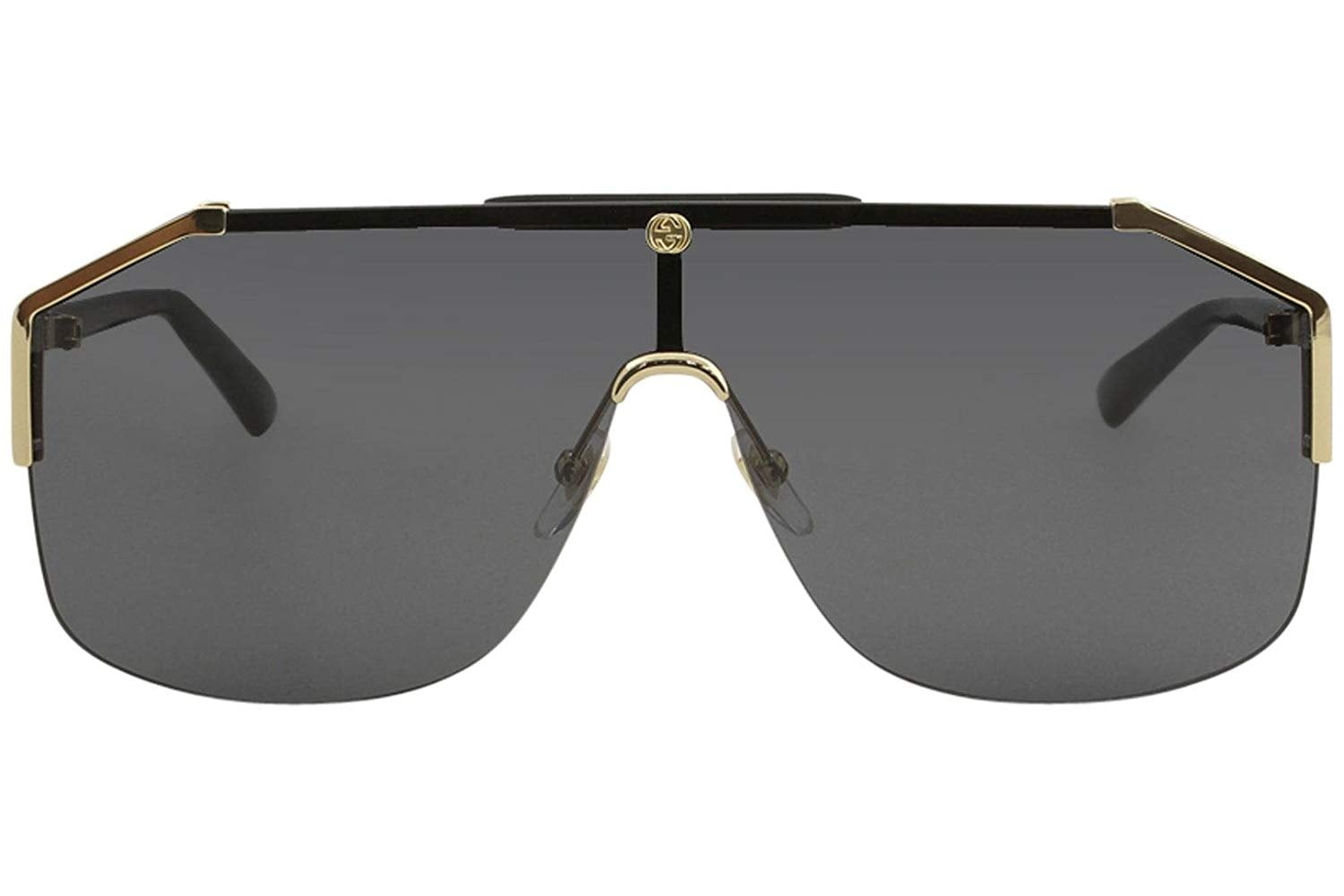 Gucci Geometric Metal Shield Sunglasses 