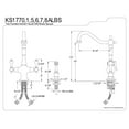 thumbnail image 2 of Kingston Brass Heritage Double Handle Kitchen Faucet with Brass Sprayer, KS1775A, 2 of 2