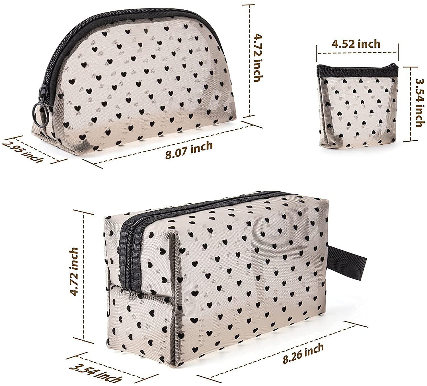 Zhaomeidaxi Small Makeup Bag for Purse Travel Makeup Pouch Mini Cosmetic  Bag for Women Girls
