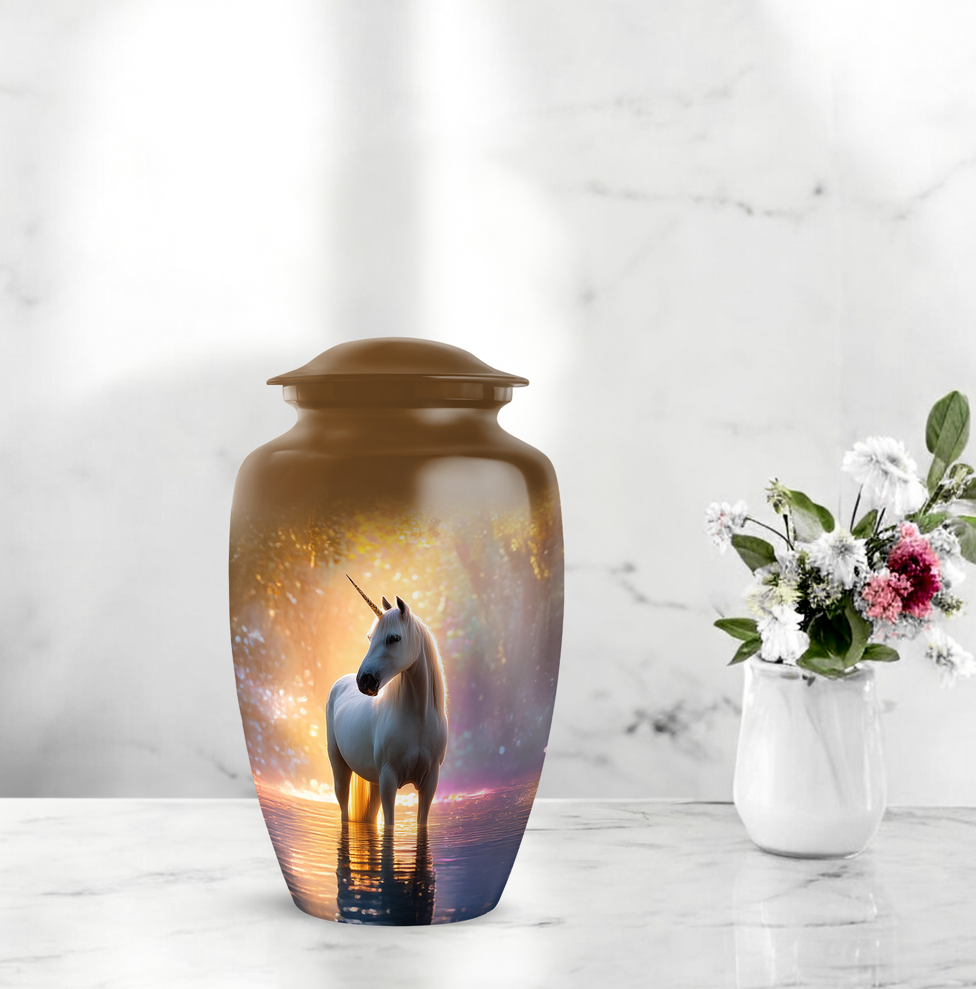 Unicorn Little Urn For Human Ashes For Mother And Father, Mini Urn For Ashes Adult Male Dad, Memorial Urns For Keepsakes, Cremation Urns For Adult Men And Woman, 1 Large & Set Of 4 Mini 10&3 Inch