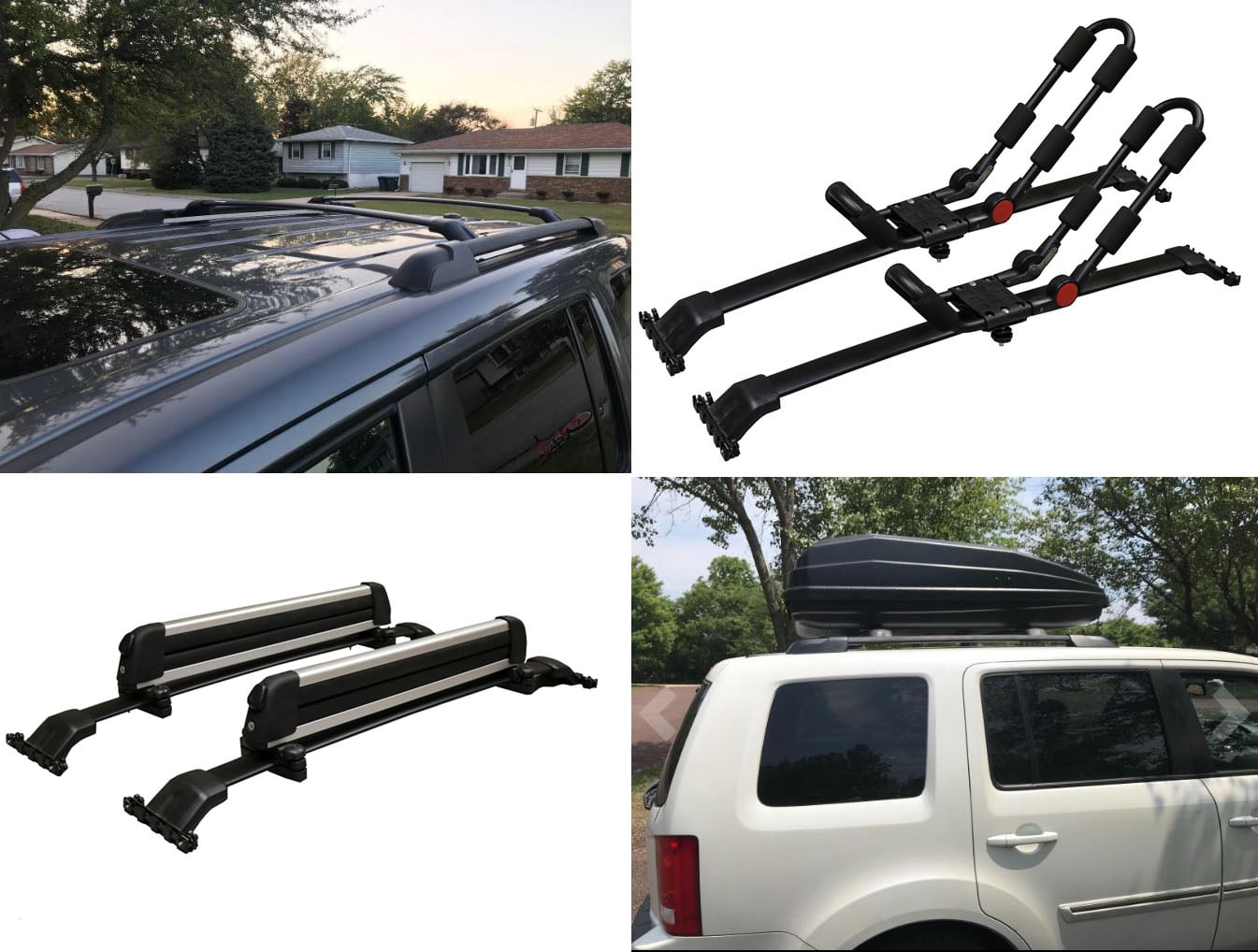 BRIGHTLINES Roof Rack Crossbars Replacement for Honda Pilot 2009-2015 for Kayak Luggage Ski Bike Carrier, a Set of 2pcs, Black Aluminum Top Cargo Rack