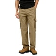 thumbnail image 2 of Men's Big & Tall Full Elastic Waist Casual Cotton Twill Cargo Pants Relaxed Fit Lightweight Ripstop Work Pant Multi Pocket Size M-5XL Gold, 2 of 6