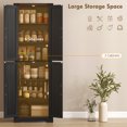 thumbnail image 4 of HOMCOM 72" Pantry Cabinet, Kitchen Storage Cabinet for Dining Room, Black, 4 of 10
