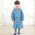 thumbnail image 3 of Odeerbi Baby Boys Girls Coats Outerwear Jackets Toddler Kids Cartoon Rainwear With School Bag Cover Raincoat Rain Ponchos Jacket, 3 of 8