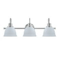 thumbnail image 4 of Aspen Creative 62331, Bathroom Vanity 3 Lights Fixture 25"W x 8-1/2"H x 7-3/4"E. Satin Nickel + White Finish, Bulb Not Included, 4 of 7