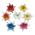 thumbnail image 2 of Xiao Hua 12 flores artificiales navideñas con purpurina, con pinzas, para decoración de bodas, fiestas y Año Nuevo, color bronce., 2 of 2