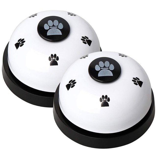 Timbre para mascotas de 2 piezas con campana de entrenamiento para mascotas para aprender a ir al baño y campana de comunicación de alimentos