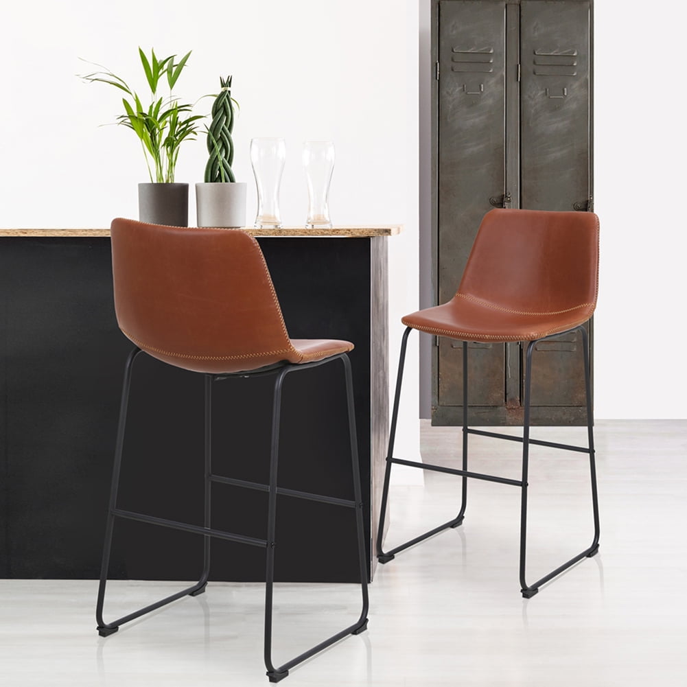 Lowestbest Retro High Stool, Bar Stool with Backrest for Restaurant Office, Bronze