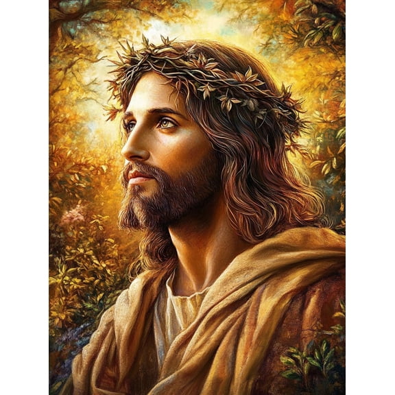 5D Jesus Diamond Art 12x16 Inch Full Drill Diamond Painting Kits for Adults & Beginners - DIY Art Crafts for Relaxation and Home Wall Decor 230A