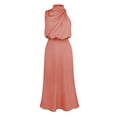 thumbnail image 1 of Nouvelle Robe Satinée Sans Manches pour le Printemps et l'Été, Robe de Soirée Légère à la Mode et Élégante, 1 of 4