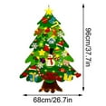 thumbnail image 3 of Árbol de Navidad de fieltro artesanal para regalo de niños, con 32 adornos desmontables para decoración navideña de Año Nuevo (hy), 3 of 4