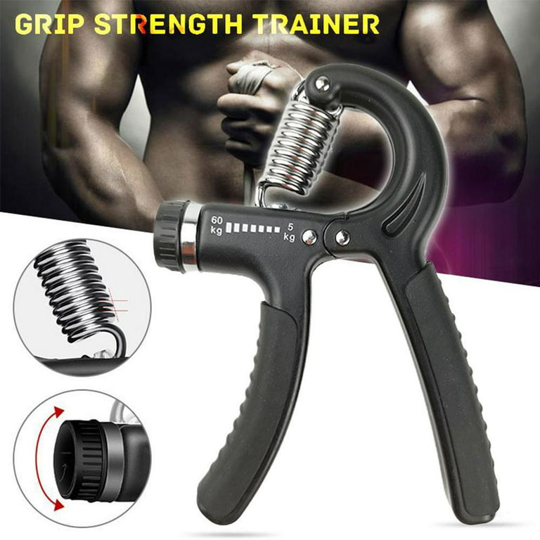 AIXPI Grip Strength Trainer, Hand Grip Exerciser Strengthener with  Adjustable Resistance 11-132 Lbs (5-60kg), Forearm Strengthener, Hand  Exerciser for Muscle Building and Injury Recover black-2pack