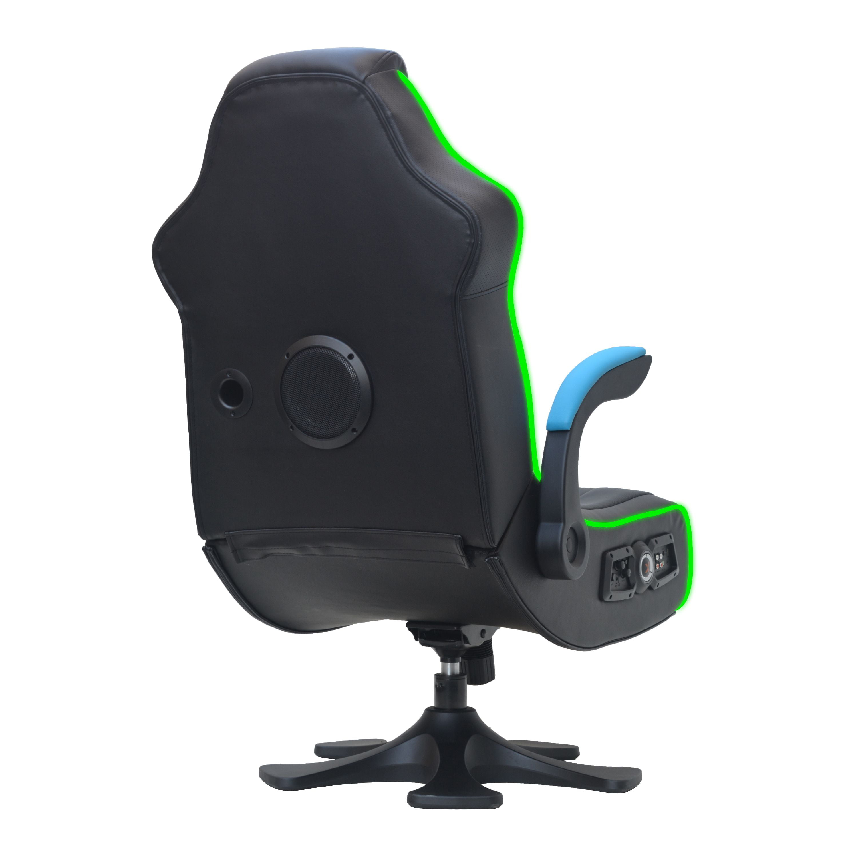 5152401 RGB Prism Pedestal Chair 2.1 Dual w/LED X Rocker Black 33” x 25” x 45”