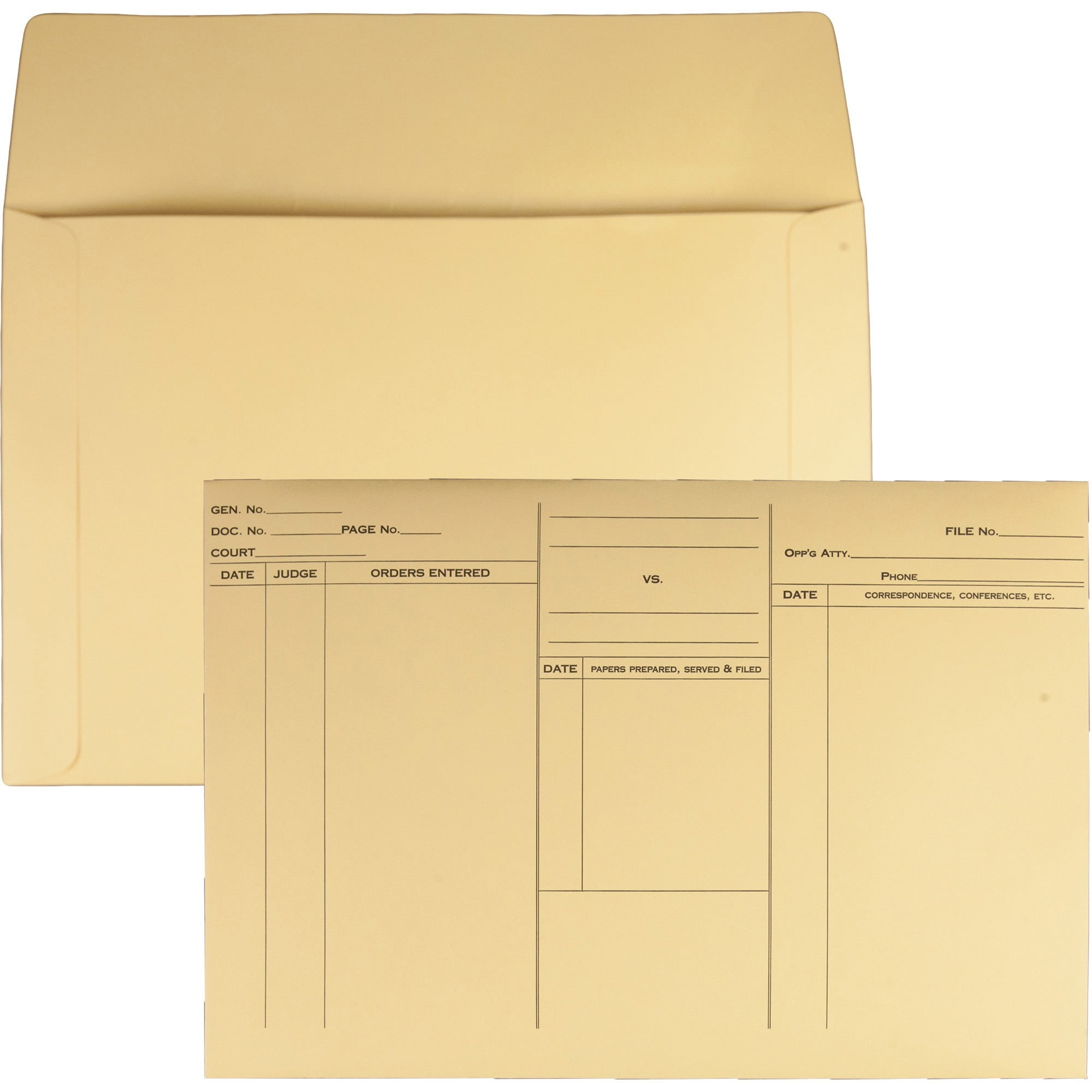 Quality Park Attorney's File Style Fold Flap Envelope, Buff, 100 / Box
