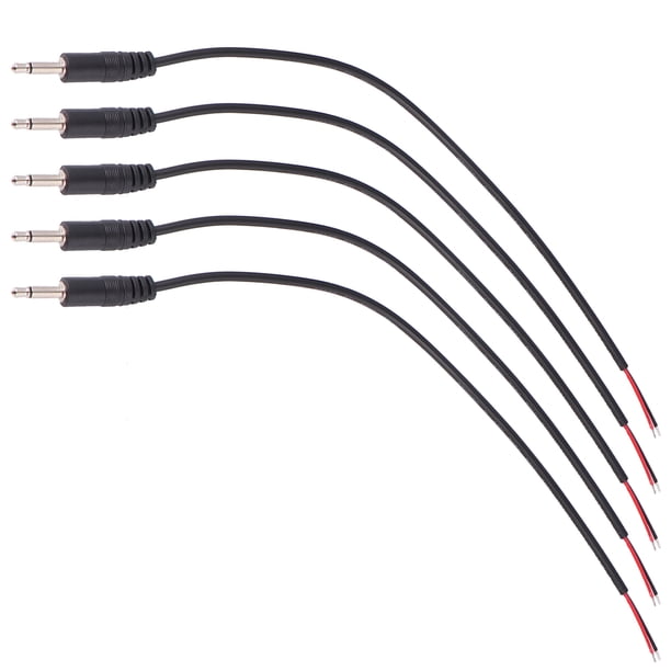 10pcs 3.5mm macho a cable desnudo de extremo abierto mono 3.5mm enchufe jack conector cable de audio para auriculares auriculares auriculares micrófono (negro)