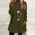 thumbnail image 2 of Lenpel Women's Fuzzy Sweatshirts Oversized Long Sleeve Christmas Graphic Fleece Pullover Sweaters Winter Warm Outwear, 2 of 4