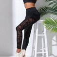 thumbnail image 5 of Fewfanhot Women's High-Waisted Yoga Leggings with Mesh Panel, Stretchy Breathable Full Length Workout Pants, Stylish Athletic Bottoms for Yoga, Gym & Fashion, 5 of 9