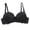 Black, variant on Womens Wireless Lace Bras Spaghetti Strap Light Push Up Balconette Bra Everyday Wear(Orange/2XL)
