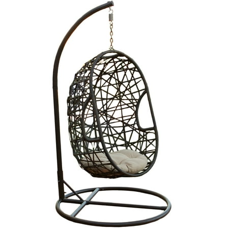 Noble House Westley Swinging Egg Outdoor Wicker Chair