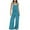 Blue, variant on biudgviw Women's Loose Overalls Sleeveless Adjustable Strap Square Neck Wide Leg Casual Jumpsuits Summer Baggy Bib Rompers Pockets