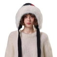 thumbnail image 1 of TINZ Winter Jacquard Hat With Large Ear For Thick Knitted Face Cold Weather Babushka Hat Bonnet, 1 of 4