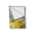 thumbnail image 2 of Car Soft Flannel Fleece Blanket, Retro Style Classic 50s 60s Cuban American Watercolor Big Cosy Car Print Picture, Cozy Plush for Indoor and Outdoor Use, 70" x 90", Sage Green Yellow, by Ambesonne, 2 of 6