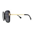 thumbnail image 3 of Womens Oversize 90s Designer Fashion Butterfly Plastic Sunglasses Black Gold, 3 of 4