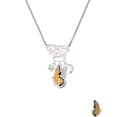 thumbnail image 2 of Delight Jewelry Silvertone Large Orange & Black Flying Butterfly Silvertone Dream Big Pendant Necklace, 25", 2 of 4