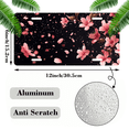 thumbnail image 2 of 1 Pcs 2D Flat License Plate Covers & Frames, Cherry Blossoms For Decorative Front, Waterproof For Decoration Aluminum License Plate Covers & Frames Cover For Men Women, 12" X 6", 2 of 7