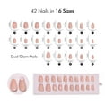 thumbnail image 6 of VSALON Press-On Nails Short Almond - 42 Pcs French Tip Ribbons Glue On Nails For Women, 32 Pcs in 16 Sizes & 10 Pcs Pink Alternative Nails - Gel Reusable Gel Fake Nail Set with Full Tool Kit, 6 of 10