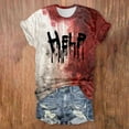 thumbnail image 4 of FEIFLY Womens Halloween Printed Short Sleeve O Neck T-Shirts T Shirt Tops, 4 of 5