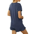 thumbnail image 4 of Women Summer Short Pajama Set Loose Top and Shorts Sleepwear Nightwear Loungewear PJ Set, 4 of 4