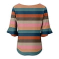 thumbnail image 6 of Stralyhd 3/4 Length Sleeve Womens Tops Summer Casual V Neck Henley Blouses Beach Vacation Tops Work Shirts Multicolor XL, 6 of 6